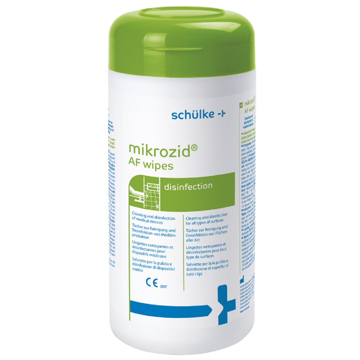 Schülke mikrozid® AF wipes Desinfektionstücher Gebrauchsfertige, getränkte Tücher zur Flächendesinfektion 1 Spenderdose = 150 Tücher (14 x 18 cm) - The Perma