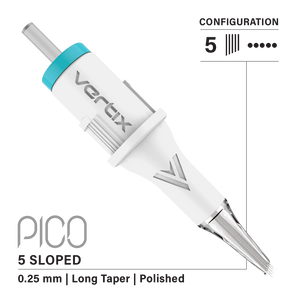 Vertix Pico 5 Round Liner Sloped PMU cartridge single needle